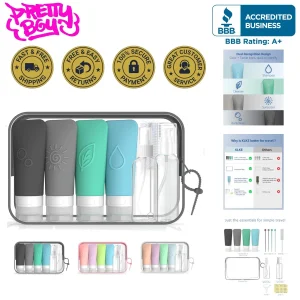 16-Piece TSA Approved Silicone Travel Bottles Set – Leakproof & Squeeze Design