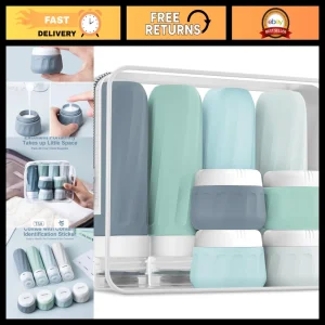 Travel Bottles for Toiletries 8 Pack - TSA Approved 3oz Containers, Leak Proof S