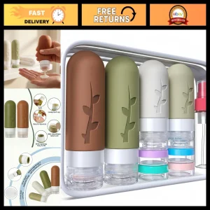 Travel Bottles Kit 16 Pack - TSA Approved Leak Proof Silicone Containers for Toi