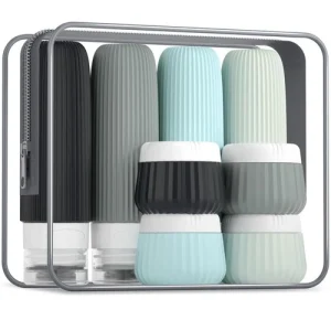 8 Pack Travel Bottles - TSA Approved Silicone Toiletries, Leak Proof Containers